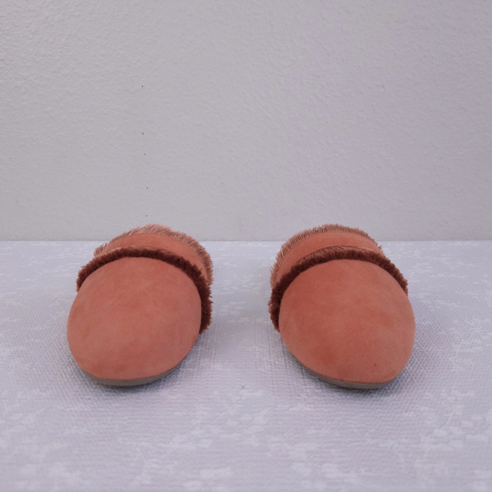 Birdies Coral Suede Fringe Backless Flats - Picture 5 of 10